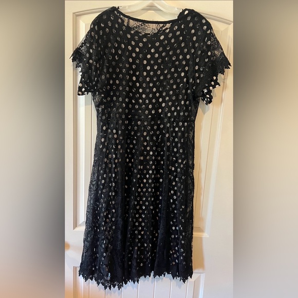Size XL- black and white polka dot dress with lace overlay - so cute! - Picture 2 of 5